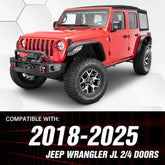 Yzona Steel Front & Rear Fender Flares Compatible with 2018-2025 Jeep Wrangler JL JLU Unlimited 2/4 Doors